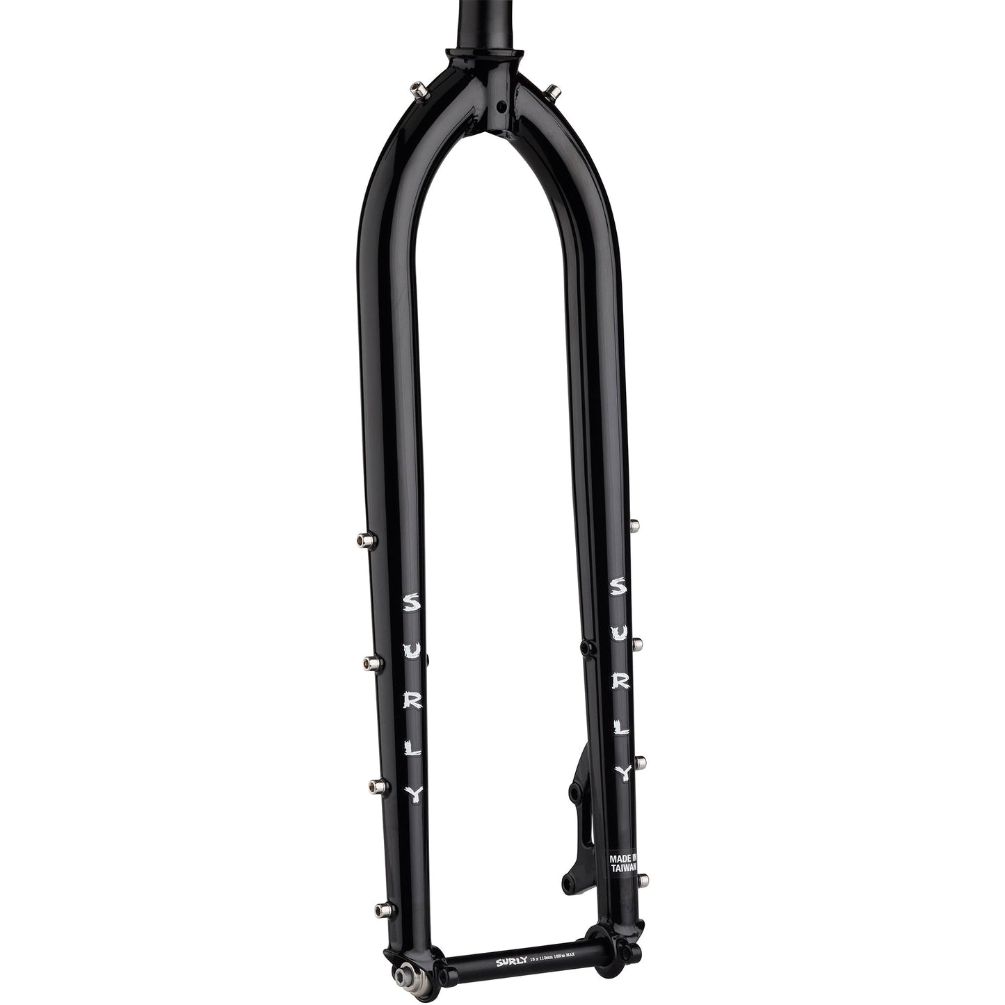 Surly Dinner Fork Black 29" 485mm axle to crow front view