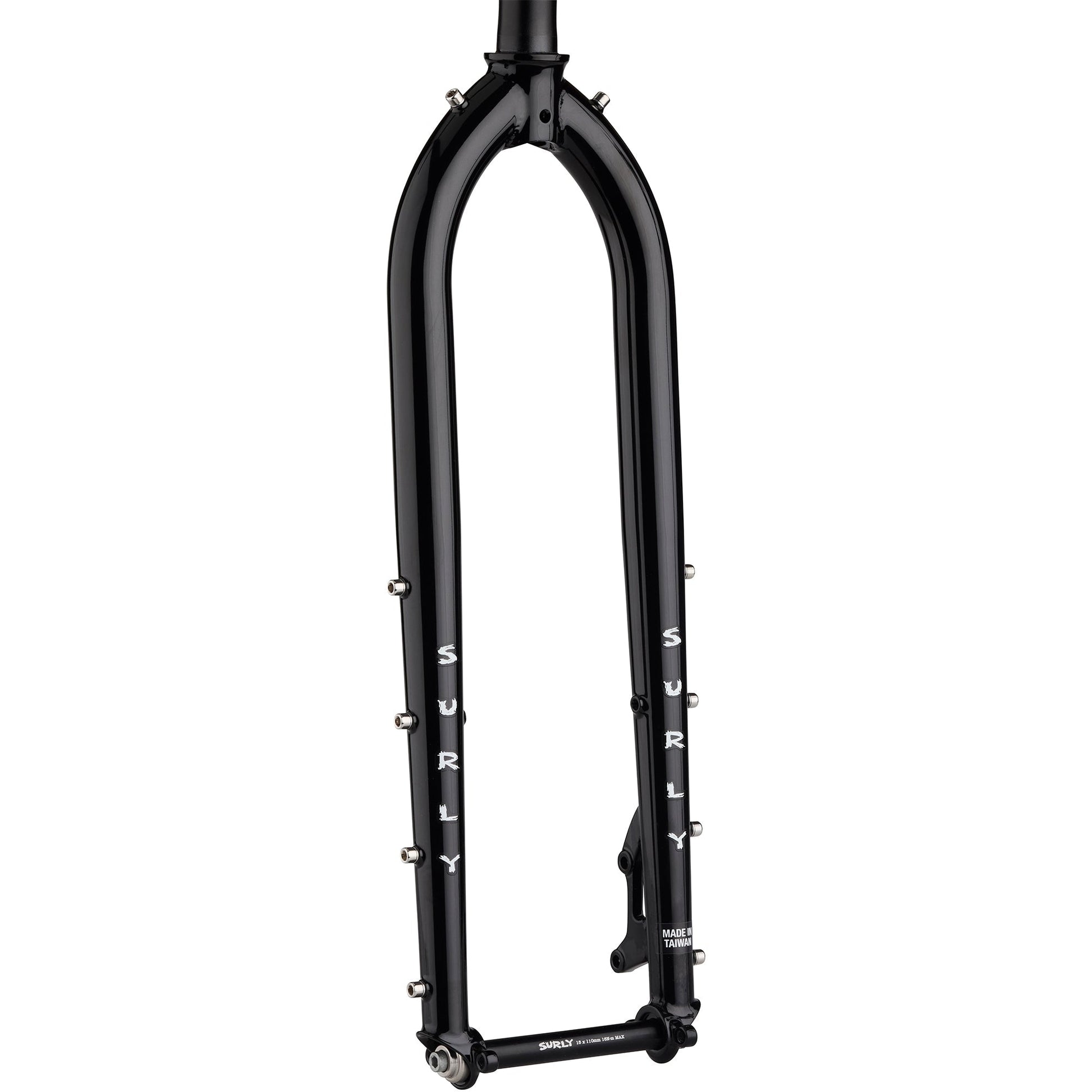 Surly Dinner Fork Black 29" 485mm axle to crow front view